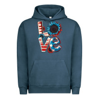 Pigment Midnight Navy Love 4th of July Urban Hoodie - CowGirlArtShop