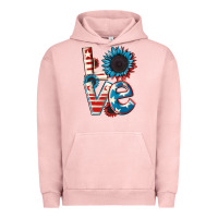 Pigment Salmon Love 4th of July Urban Hoodie - CowGirlArtShop