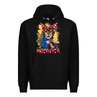 Black Meowica 4th of july Premium Hoodie - CowGirlArtShop