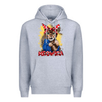 Heather Grey Meowica 4th of july Premium Hoodie - CowGirlArtShop
