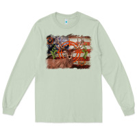 Matcha deer hunting target american flag  background Long Sleeve Tee - BarkalooDesign