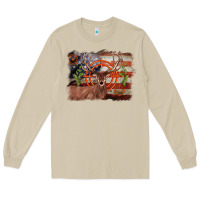 Mushroom deer hunting target american flag  background Long Sleeve Tee - BarkalooDesign