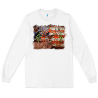 White deer hunting target american flag  background Long Sleeve Tee - BarkalooDesign