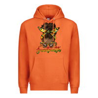 Carrot juneteenth black woman messy bun Premium Hoodie - HRA Design Shop
