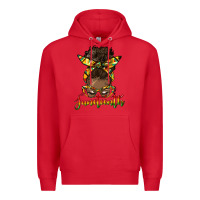 Red juneteenth black woman messy bun Premium Hoodie - HRA Design Shop