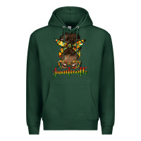 Sports Green juneteenth black woman messy bun Premium Hoodie - HRA Design Shop