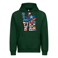 Forest Green Love Texas  4th of july Urban Hoodie - CowGirlArtShop