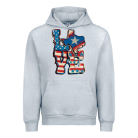 Heather Grey Love Texas  4th of july Urban Hoodie - CowGirlArtShop