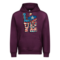 Mauve Wine Love Texas  4th of july Urban Hoodie - CowGirlArtShop