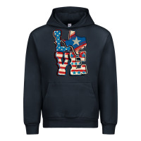 Navy Love Texas  4th of july Urban Hoodie - CowGirlArtShop