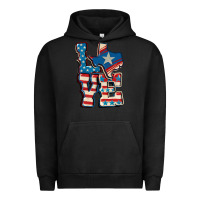 Pigment Black Love Texas  4th of july Urban Hoodie - CowGirlArtShop