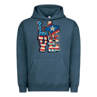 Pigment Midnight Navy Love Texas  4th of july Urban Hoodie - CowGirlArtShop