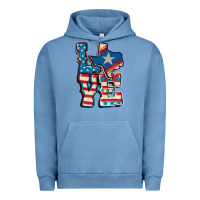 Pigment Pebble Blue Love Texas  4th of july Urban Hoodie - CowGirlArtShop