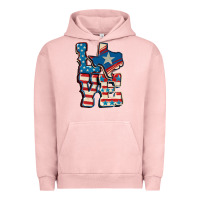 Pigment Salmon Love Texas  4th of july Urban Hoodie - CowGirlArtShop
