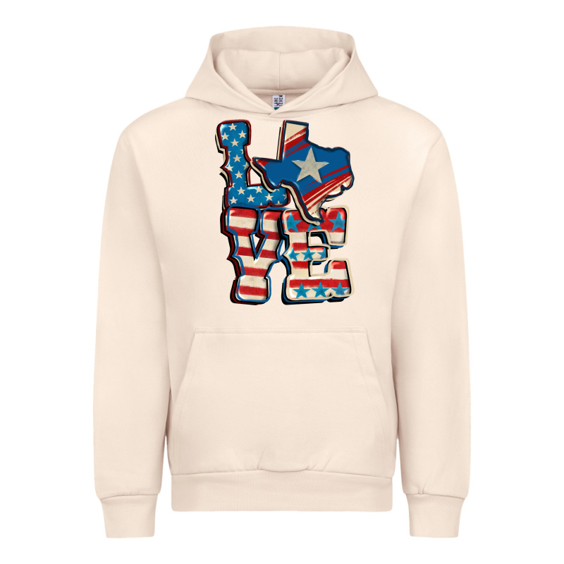 Love Texas  4th Of July Urban Hoodie by CowGirlArtShop | Teevron