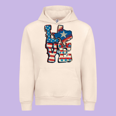 Love Texas  4th Of July Urban Hoodie Designed By Cowgirlartshop