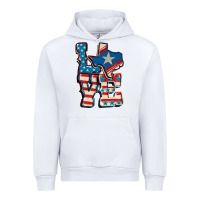 White Love Texas  4th of july Urban Hoodie - CowGirlArtShop