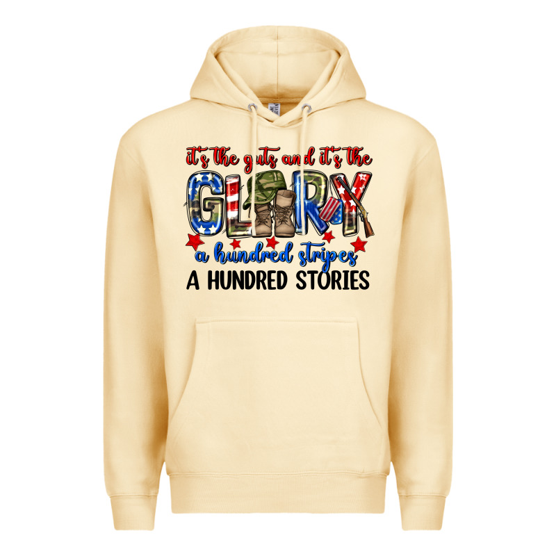 It's The Guts And It's The Glory A Hundred Stripes Premium Hoodie by Neo Western | Teevron
