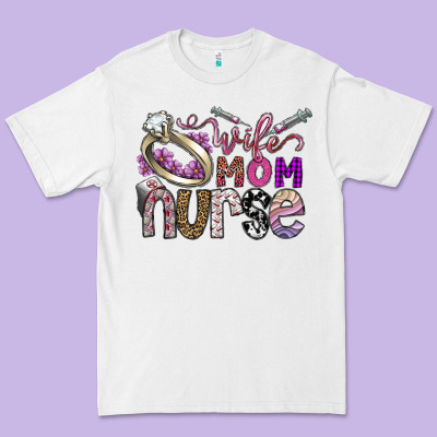 Wife Mom Nurse Premium Tee Designed By Sublimationcraftshop