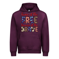 Mauve Wine Home of the free because of the brave Urban Hoodie - Neo Western