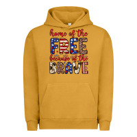Pigment Peanut Butter Home of the free because of the brave Urban Hoodie - Neo Western