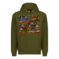 Army Green Hunting leopard USA flag tumbler 4th of july Premium Hoodie - Neo Western