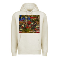 Oatmeal Heather Hunting leopard USA flag tumbler 4th of july Premium Hoodie - Neo Western