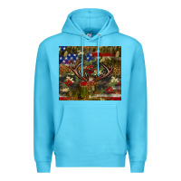 Ocean Blue Hunting leopard USA flag tumbler 4th of july Premium Hoodie - Neo Western