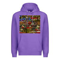 Purple Hunting leopard USA flag tumbler 4th of july Premium Hoodie - Neo Western
