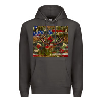 Smoke Hunting leopard USA flag tumbler 4th of july Premium Hoodie - Neo Western