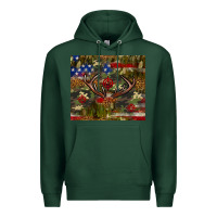 Sports Green Hunting leopard USA flag tumbler 4th of july Premium Hoodie - Neo Western