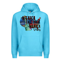 Ocean Blue Merica Merica Merica vibes 4th of july Premium Hoodie - CowGirlArtShop