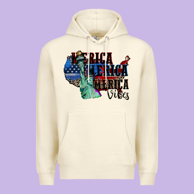 Merica Merica Merica Vibes 4th Of July Premium Hoodie Designed By Cowgirlartshop