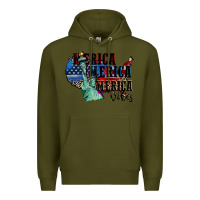 Army Green Merica Merica Merica vibes 4th of july Premium Hoodie - CowGirlArtShop