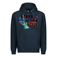 Navy Merica Merica Merica vibes 4th of july Premium Hoodie - CowGirlArtShop