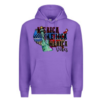 Purple Merica Merica Merica vibes 4th of july Premium Hoodie - CowGirlArtShop