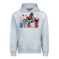 Heather Grey Horse pig chicken with oh my stars Urban Hoodie - Neo Western