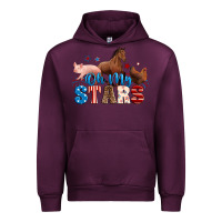 Mauve Wine Horse pig chicken with oh my stars Urban Hoodie - Neo Western