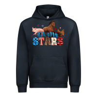 Navy Horse pig chicken with oh my stars Urban Hoodie - Neo Western