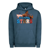 Pigment Midnight Navy Horse pig chicken with oh my stars Urban Hoodie - Neo Western