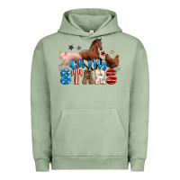 Pigment Oil Green Horse pig chicken with oh my stars Urban Hoodie - Neo Western