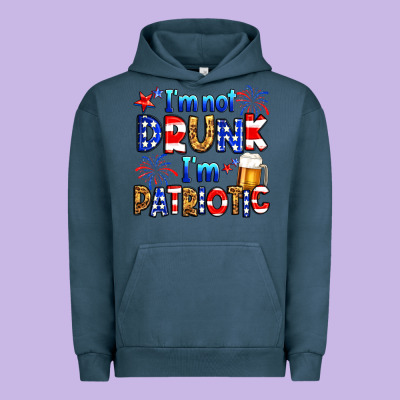 I'm Not Drunk I'm Patriotic Urban Hoodie Designed By Neo Western