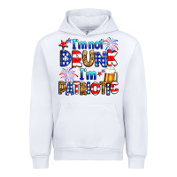 White I'm not drunk I'm patriotic Urban Hoodie - Neo Western