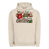 Pigment French Oak just a girl who loves christmas Urban Hoodie - CowhideDigitalArt