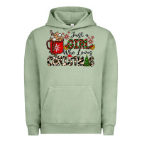 Pigment Oil Green just a girl who loves christmas Urban Hoodie - CowhideDigitalArt