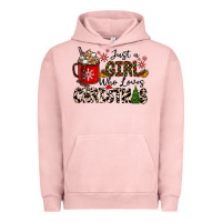 Pigment Salmon just a girl who loves christmas Urban Hoodie - CowhideDigitalArt