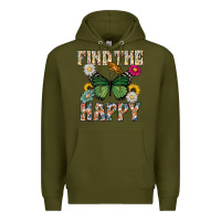 Army Green Kind The Happy Premium Hoodie - CowhideDigitalArt