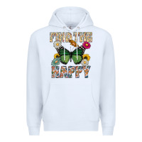 White Kind The Happy Premium Hoodie - CowhideDigitalArt