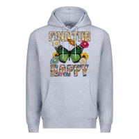 Heather Grey Kind The Happy Premium Hoodie - CowhideDigitalArt