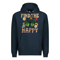 Navy Kind The Happy Premium Hoodie - CowhideDigitalArt